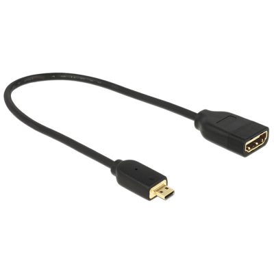 DeLOCK 0.2m, HDMI-A/HDMI Micro-D HDMI kábel 0,2 M HDMI D-típus (Micro) HDMI A-típus (Standard) Fekete