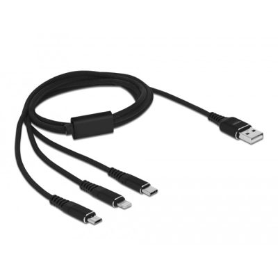 DeLOCK 87155 USB kábel 1 M USB 2.0 USB A Micro-USB B/Lightning/Apple 30-pin Fekete