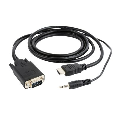 Gembird A-HDMI-VGA-03-6 video átalakító kábel 1,8 M HDMI A-típus (Standard) VGA (D-Sub) + 3.5mm Fekete