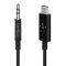 Belkin RockStar™ 3.5mm Audio Cable with USB-C™ Connector audio kábel USB C Fekete