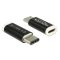 DeLOCK 65678 csatlakozó átlakító USB 2.0-C USB 2.0 Micro-B Fekete, Fehér