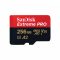 Sandisk 256GB microSDXC Class 10 U3 V30 A2 Extreme Pro + adapterrel