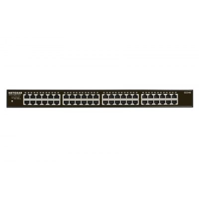 NETGEAR GS348 Beállítást nem igénylő (unmanaged) Gigabit Ethernet (10/100/1000) 1U Fekete