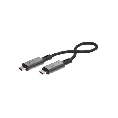 LINQ byELEMENTS LQ48028 USB kábel 0,3 M USB4 Gen 3x2 USB C Fekete, Szürke