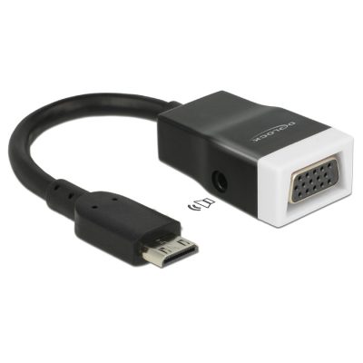 DeLOCK 65588 video átalakító kábel HDMI Type C (Mini) VGA (D-Sub) + 3.5mm Fekete