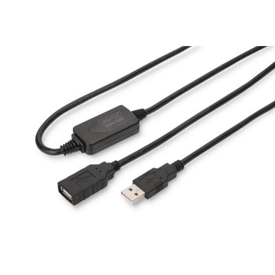 Digitus USB 2.0 15m USB kábel USB A Fekete