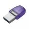 Kingston Technology DataTraveler microDuo 3C USB flash meghajtó 256 GB USB Type-A / USB Type-C 3.2 Gen 1 (3.1 Gen 1) Rozsdamentes acél, Lila