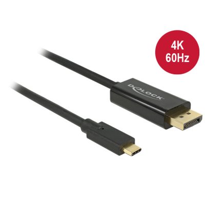 DeLOCK 85257 video átalakító kábel 3 M USB C-típus DisplayPort Fekete