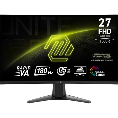 MSI MAG 27C6F számítógép monitor 68,6 cm (27") 1920 x 1080 pixelek Full HD LCD Fekete