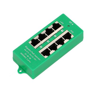 Extralink ACTIVE POE INJECTOR 4 PORT GIGABIT 802.3AT/AF MODE A - 1 Gbps - 4-Port Gigabit Ethernet 48 V