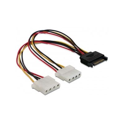 DeLOCK SATA 15pin > 2x 4pin Molex female 20cm