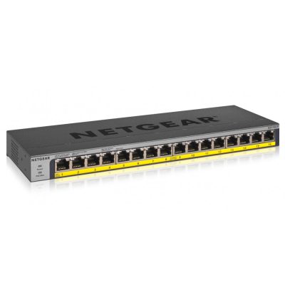 NETGEAR GS116LP Beállítást nem igénylő (unmanaged) Gigabit Ethernet (10/100/1000) Ethernet-áramellátás (PoE) támogatása Fekete