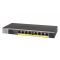 NETGEAR GS108LP Beállítást nem igénylő (unmanaged) Gigabit Ethernet (10/100/1000) Ethernet-áramellátás (PoE) támogatása 1U Fekete, Szürke