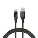 Savio USB - USB-C cable with display CL-172 1 m black USB kábel USB 3.2 Gen 1 (3.1 Gen 1) USB C Fekete