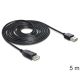 DeLOCK EASY-USB 2.0-A - USB 2.0-A, 5m USB kábel USB A Fekete