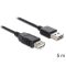 DeLOCK EASY-USB 2.0-A - USB 2.0-A, 5m USB kábel USB A Fekete