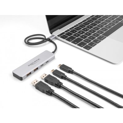 DeLOCK 64230 hálózati csatlakozó USB C-típus 10000 Mbit/s Szürke