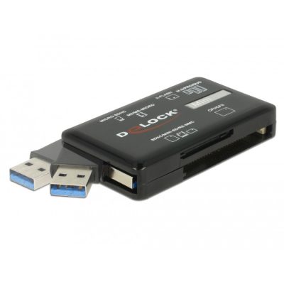 DeLOCK 91758 kártyaolvasó USB 3.2 Gen 1 (3.1 Gen 1) Fekete