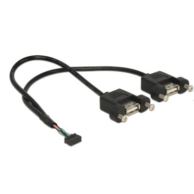 DeLOCK 84832 USB kábel 0,25 M USB 2.0 2 x USB A Fekete