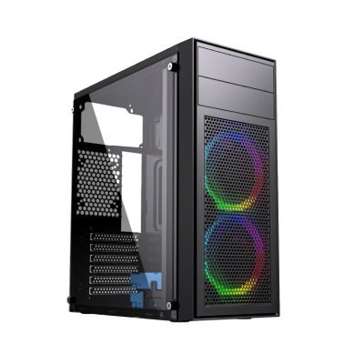 Gembird Fornax M100RGB táp nélküli ablakos ház fekete