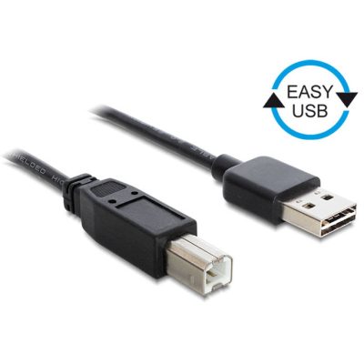 DeLOCK 1m USB 2.0 A - B m/m USB kábel USB A USB B Fekete