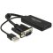 DeLOCK 0.25m VGA+USB2.0-A/HDMI 0,25 M VGA (D-Sub) + USB Fekete