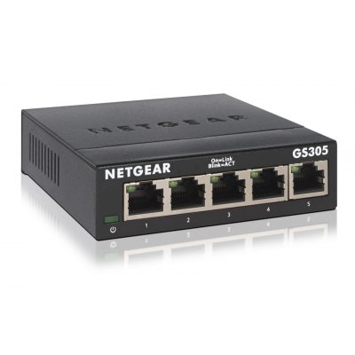 NETGEAR GS305 Beállítást nem igénylő (unmanaged) L2 Gigabit Ethernet (10/100/1000) Fekete