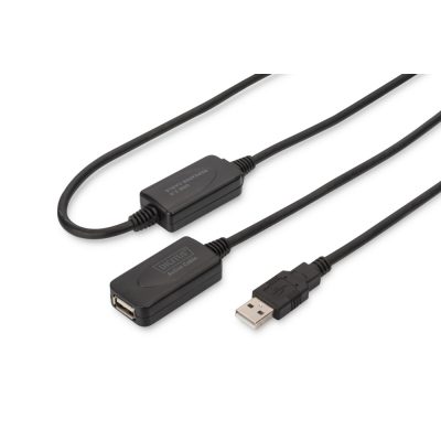 Digitus USB 2.0 Repeater USB kábel 20 M USB A Fekete