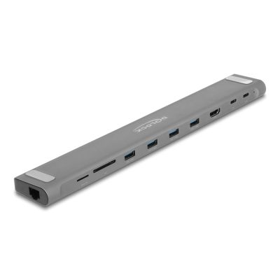 DeLOCK 87895 dokkoló állomás és port replikátor Vezetékes USB 3.2 Gen 1 (3.1 Gen 1) Type-C Fekete, Szürke