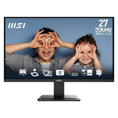 MSI Pro MP273U számítógép monitor 68,6 cm (27") 3840 x 2160 pixelek 4K Ultra HD Fekete