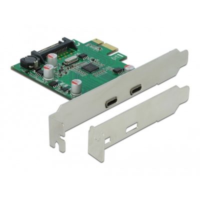 DeLOCK PCI Express x1 Card to 2 x external SuperSpeed USB (USB 3.2 Gen 1) USB Type-C™ female csatlakozókártya/illesztő Belső USB 3.2 Gen 1 (3.1 Gen 1)