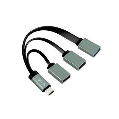 LogiLink UA0315 hálózati csatlakozó USB 3.2 Gen 1 (3.1 Gen 1) Type-C 5000 Mbit/s Fekete, Szürke