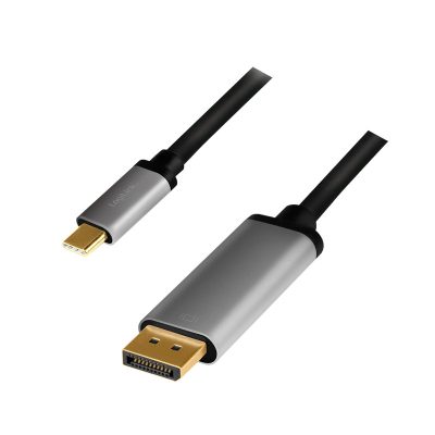 LogiLink CUA0100 csatlakozó átlakító DisplayPort USB 3.2 Gen1 Type-C Fekete, Szürke