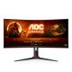 AOC G2 CU34G2X/BK LED display 86,4 cm (34") 3440 x 1440 pixelek Quad HD Fekete, Vörös