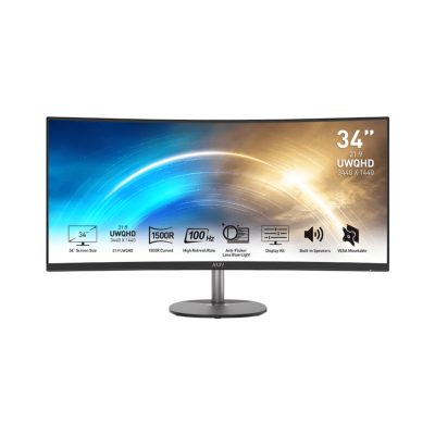 MSI PRO MP341CQDE számítógép monitor 86,4 cm (34") 3440 x 1440 pixelek UltraWide Quad HD Fekete