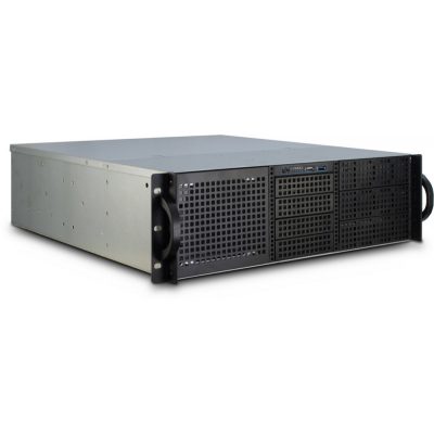 Inter-Tech 3U-30248 Rack Fekete, Rozsdamentes acél