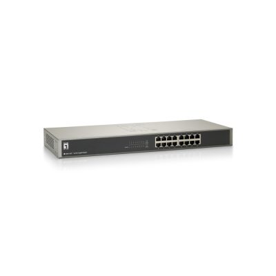 LevelOne GSW-1657 hálózati kapcsoló Beállítást nem igénylő (unmanaged) Gigabit Ethernet (10/100/1000) Fekete, Szürke