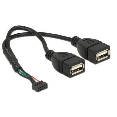 DeLOCK 84933 USB kábel 0,2 M USB 2.0 2 x USB A Fekete