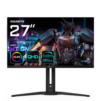 AORUS FO27Q3 számítógép monitor 68,6 cm (27") 2560 x 1440 pixelek Quad HD OLED Fekete