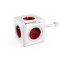 Allocacoc PowerCube elektromos elosztó 1,5 M 5 AC kimenet(ek) Beltéri Vörös, Fehér