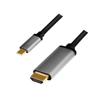 LogiLink CUA0101 csatlakozó átlakító USB 3.2 Gen1 Type-C HDMI-A Fekete, Szürke