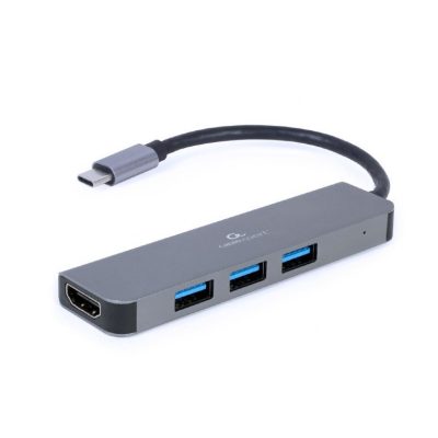 Gembird A-CM-COMBO2-01 dokkoló állomás és port replikátor USB 3.2 Gen 1 (3.1 Gen 1) Type-C Szürke