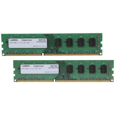 Mushkin DIMM 8GB DDR3 Essentials memóriamodul 2 x 4 GB 1600 Mhz