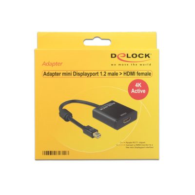 DeLOCK 62611 video átalakító kábel 0,2 M Mini DisplayPort HDMI A-típus (Standard) Fekete