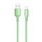 COLORWAY Kábel, USB - Apple Lightning (soft silicone) 2.4A 1m green (CW-CBUL042-GR)