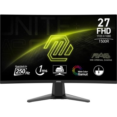 MSI MAG 27C6X számítógép monitor 68,6 cm (27") 1920 x 1080 pixelek Full HD LCD Fekete