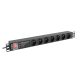 Lanberg PDU-PRO-07E-0200-BK áramelosztó egység (PDU) 6 AC kimenet(ek) 1U Fekete