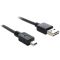 DeLOCK 3m USB 2.0 A - mini USB m/m USB kábel USB A Mini-USB B Fekete