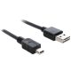 DeLOCK 3m USB 2.0 A - mini USB m/m USB kábel USB A Mini-USB B Fekete