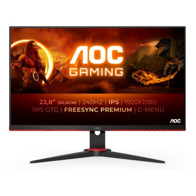 AOC G2 24G2ZE/BK LED display 60,5 cm (23.8") 1920 x 1080 pixelek Full HD Fekete, Vörös